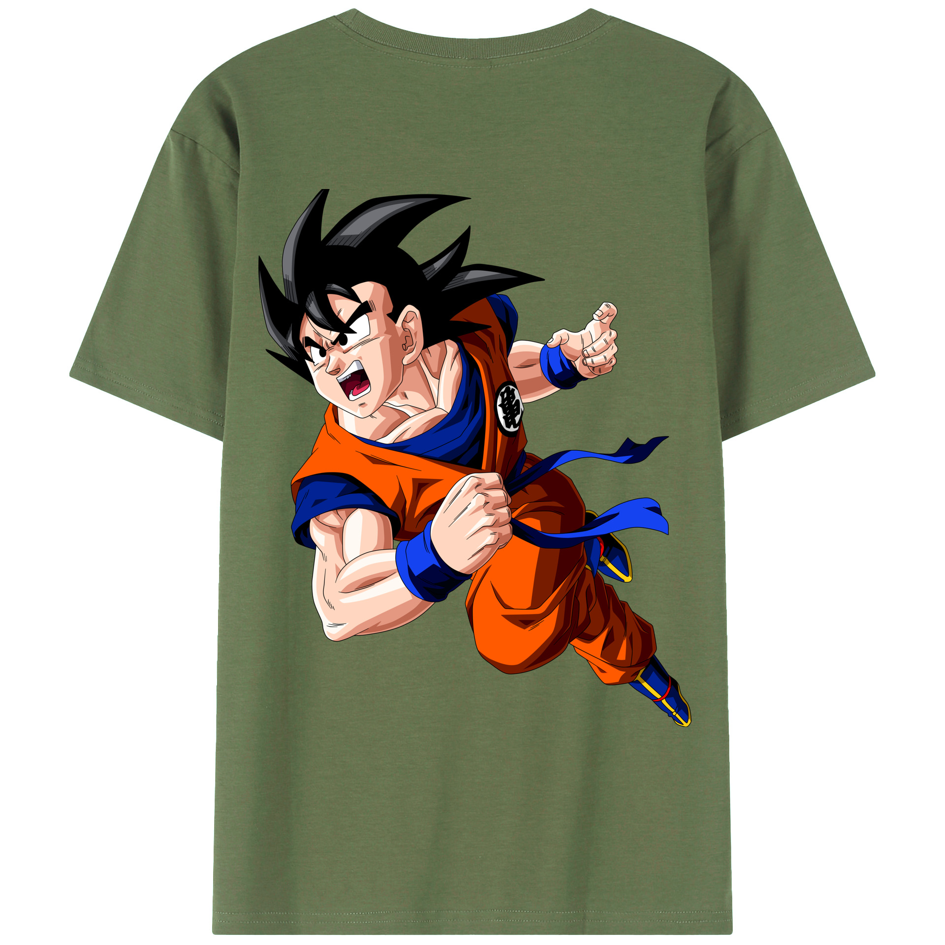 （画像用） ドラゴンボール 孫悟空（そん ごくう）Son Goku カカロット DRAGON BALL Kakarotto 綿100％ メンズ半袖Tシャツ（バックプリント） 通気性